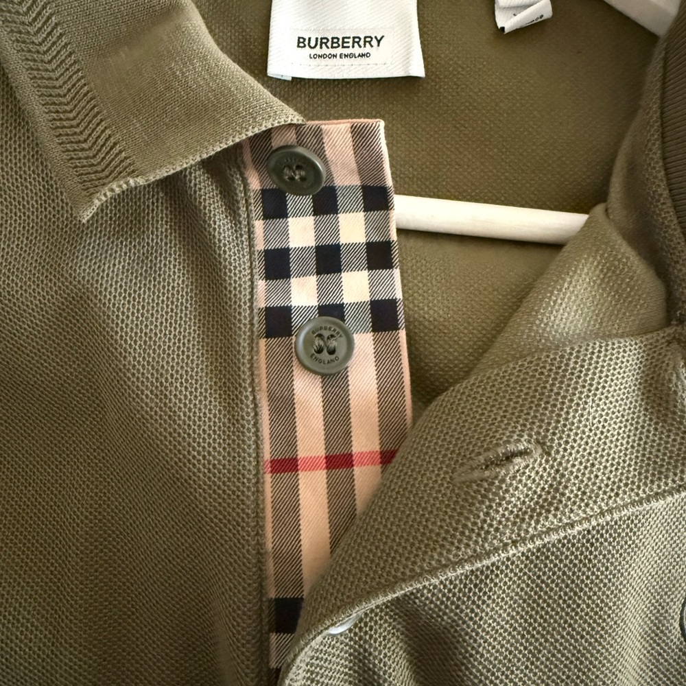Burberry Olive Green Polo Shirt